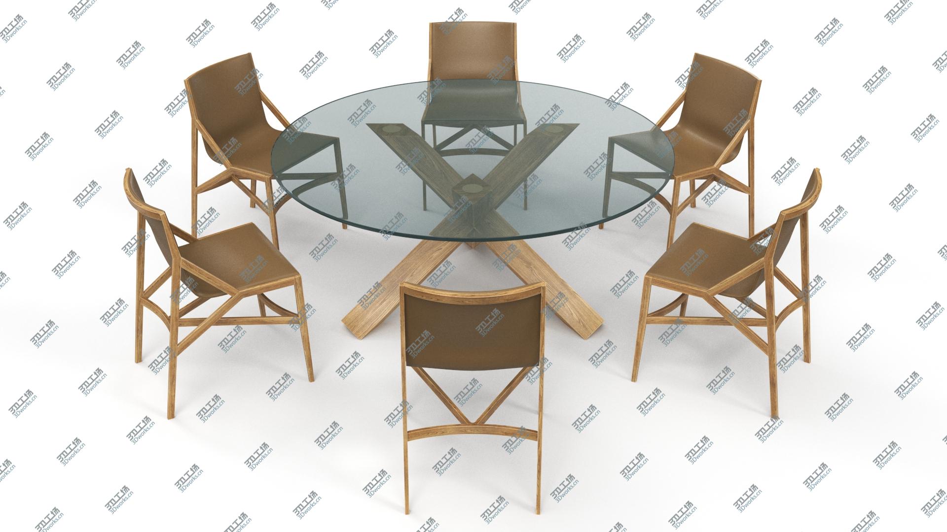 images/goods_img/2021040233/Cassina Dining Table Chair Set Oak Glass Brown 3D model/2.jpg